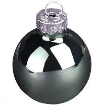 Article Mini boules de Noël verre vert nacre gris Ø3cm 22 pcs