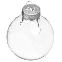 Article Mini boules de Noël en verre rétro transparent Ø3cm 22 pcs