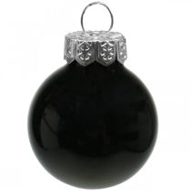 Article Mini boules de Noël en verre noir brillant/mat Ø2,5cm 22 pcs