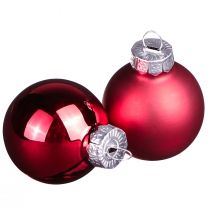 Article Mini boules de Noël verre rouge mat brillant Ø3cm 22 pcs
