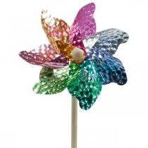 Moulin à vent, décoration d&#39;été, moulinet sur bâton, coloré, décoration pour anniversaires d&#39;enfants Ø16cm 4 pièces
