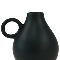 Article Mini vase en céramique anse noire décoration céramique H8,5cm