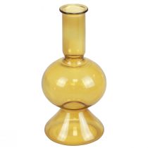 Mini vase vase en verre jaune vase à fleurs verre Ø8cm H16,5cm