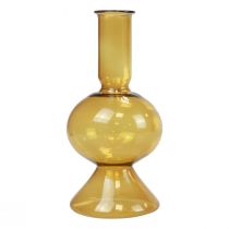 Mini vase vase en verre jaune vase à fleurs verre Ø8cm H16,5cm