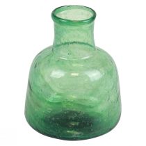 Mini vase en verre vase à fleurs vert Ø8,5cm H11cm