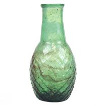 Mini vase vase en verre vert vase à fleurs diamants Ø6cm H11.5cm