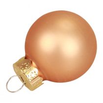 Article Mini boules de Noël verre abricot brillant/mat Ø2,5cm 20 pcs