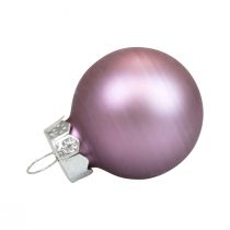 Mini boules de Noël verre lilas violet brillant/mat Ø2,5cm 20pcs