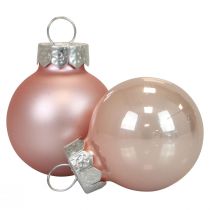 Article Mini boules de Noël verre rose mat/brillant Ø2,5cm 20 pcs