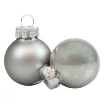 Mini boules de Noël verre argent brillant/mat Ø2,5cm 20p