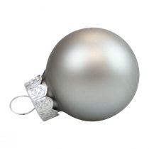 Mini boules de Noël verre argent brillant/mat Ø2,5cm 20p