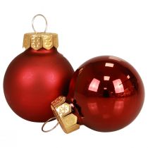 Mini boules de Noël rouge mat/brillant Ø2,5cm 20p