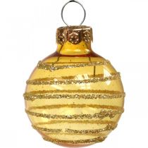 Mini boules de Noël mix rouge/jaune verre véritable Ø3cm 9pcs