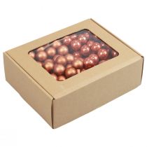 Article Mini boules de Noël sur fil de verre rouge orange 2,5cm 140pcs