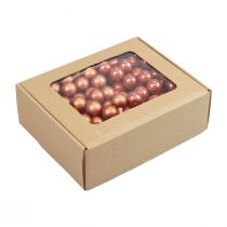 Article Mini boules de Noël sur fil de verre rouge orange Ø2cm 140pcs