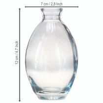 Article Lot de 6 mini-vases arrondis en verre bleu teinté - H12 cm