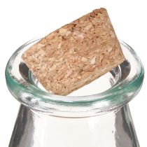 Article Mini vases en verre avec bouchon en liège H13.5cm Ø5.5cm 6pcs