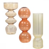 Mini Vases Verre Vases Décoratifs en Verre Colorés H15.5-17cm Lot de 3