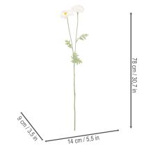 Article Kunstblume Pavot Blanc Tige Longue 78cm Lot de 3