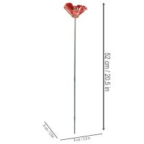 Article Tuteur de jardin en céramique en forme de coquelicot, design original pour massifs de fleurs, 52 cm, lot de 2