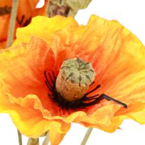 Article Bouquet de fleurs artificielles décoratives de pavot orange 78 cm 6 pièces