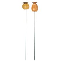 Article Tuteur de jardin en forme de capsule de pavot pour une décoration élégante de jardin, massif de fleurs ou balcon, 60 cm, lot de 2