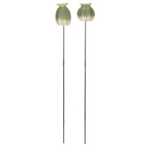 Article Piquet décoratif en forme de capsule de pavot pour une touche d'élégance automnale au jardin ou un balcon, 41 cm, lot de 4