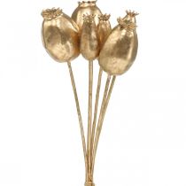 Capsules de graines de pavot graines de pavot artificielles or décoration de Noël 38cm 6pcs