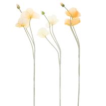Article Coquelicot artificiel pour décoration de mariage, 95 cm, lot de 3