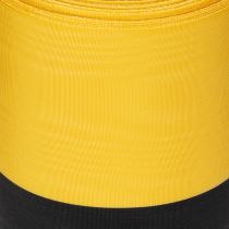 Article Ruban moiré pour couronne 150 mm jaune et noir - ruban de deuil, écharpe, décoration, ruban de club - rouleau de 25 m