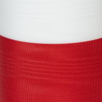 Article Ruban moiré pour couronne, ruban de deuil blanc et rouge, ruban décoratif 150 mm, ruban commémoratif à motif floral, taffetas d'acétate 25 m