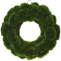 Article Couronne de mousse artificielle, décoration murale en mousse verte Ø34cm