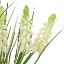 Article Fleurs artificielles Muscari blanc en bouquet - 30 cm - Lot de 15