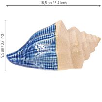 Article Coquillage Décoration Maritime Céramique Bleu Beige 16.5×11×9.5cm 2 pcs