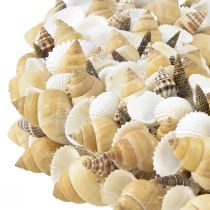 Article Couronne de coquillages escargots de mer blanc naturel Ø35cm