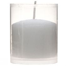 Article Lot de 20 bougies blanches en cire avec support plastique H5,8 cm