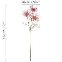 Article Branche Fleur Artificielle Protea Nadelkissen 65 cm Rose et Vert, Set de 3