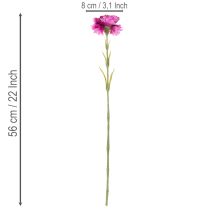 Article Fleurs artificielles œillet bicolores 56 cm bouquet de 8 tiges