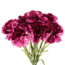 Article Fleurs artificielles œillet bicolores 56 cm bouquet de 8 tiges