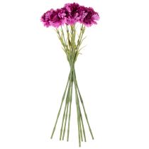 Article Fleurs artificielles œillet bicolores 56 cm bouquet de 8 tiges