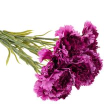 Article Fleurs artificielles œillet bicolores 56 cm bouquet de 8 tiges