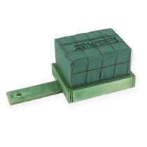 Article Briques en mousse florale avec socle en bois 21cm x 9cm x 8cm 8 pcs