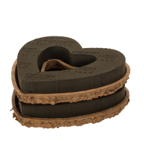 Article Mousse florale OASIS® Renewal® Biolit® en forme de cœur, 27 cm, marron, 2 pièces pour compositions florales