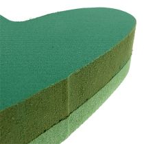 Article Matériau enfichable coeur mousse florale vert 24cm x 25cm 2 pcs