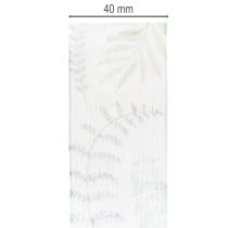 Article Ruban d'organza, ruban de mousseline, branches feuillues, vert, 40 mm, 15 m