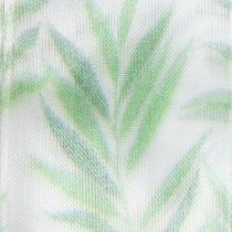 Article Ruban d'organza, ruban de mousseline, ruban à motifs végétaux verts, 40 mm x 15 m