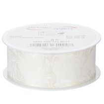 Article Ruban d'organza crème, ruban décoratif à cœurs, 40 mm de large, 15 m de long