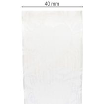 Article Ruban d'organza crème, ruban décoratif à cœurs, 40 mm de large, 15 m de long