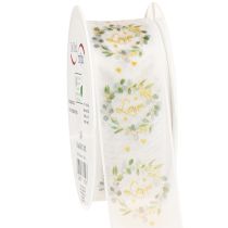 Article Ruban organza pour décoration de mariage « Love » blanc 40 mm 15 m