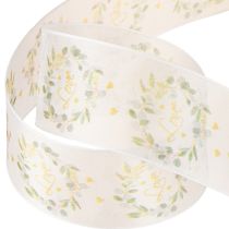 Article Ruban organza pour décoration de mariage « Love » blanc 40 mm 15 m